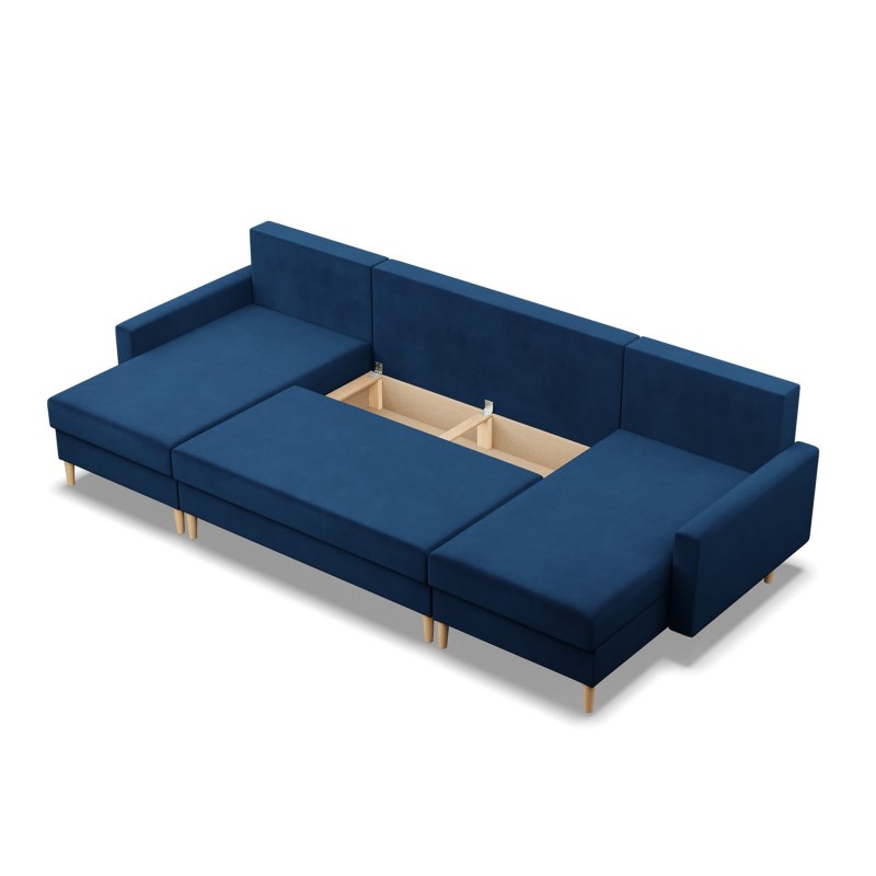 Ecksofa BLANK U, Stoffart - Gruppe II, Füllung - Federkern, Farbe - DUNKELBLAU