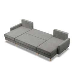 Ecksofa BLANK U, Stoffart - Gruppe II, Füllung - Federkern, Farbe - HELLGRAU