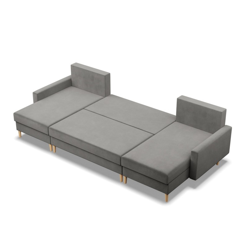 Ecksofa BLANK U, Stoffart - Gruppe II, Füllung - Federkern, Farbe - HELLGRAU