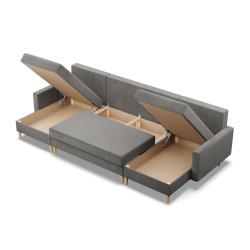 Ecksofa BLANK U, Stoffart - Gruppe II, Füllung - Federkern, Farbe - HELLGRAU