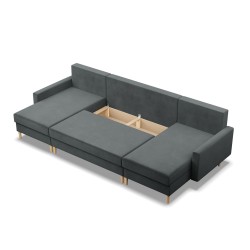 Ecksofa BLANK U, Stoffart - Gruppe II, Füllung - Federkern, Farbe - DUNKELGRAU