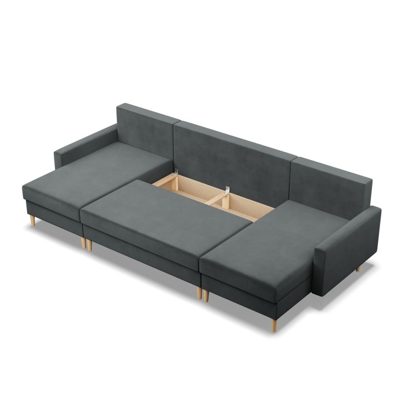 Ecksofa BLANK U, Stoffart - Gruppe II, Füllung - Federkern, Farbe - DUNKELGRAU