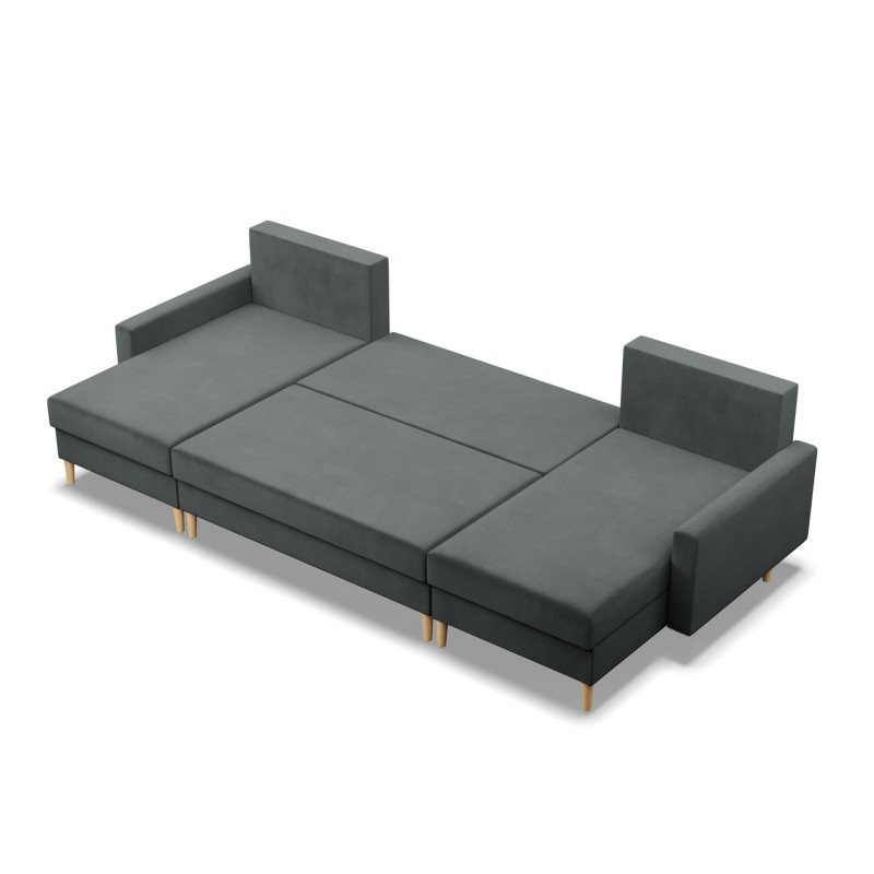 Ecksofa BLANK U, Stoffart - Gruppe II, Füllung - Federkern, Farbe - DUNKELGRAU