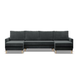 Ecksofa BLANK U, Stoffart - Gruppe II, Füllung - Federkern, Farbe - DUNKELGRAU