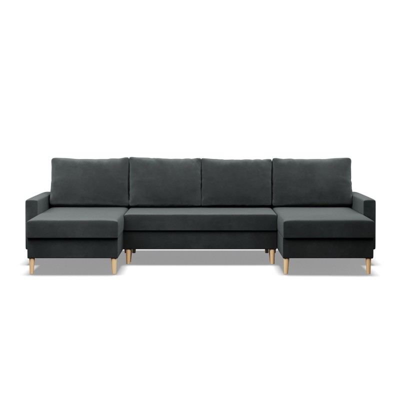 Ecksofa BLANK U, Stoffart - Gruppe II, Füllung - Federkern, Farbe - DUNKELGRAU