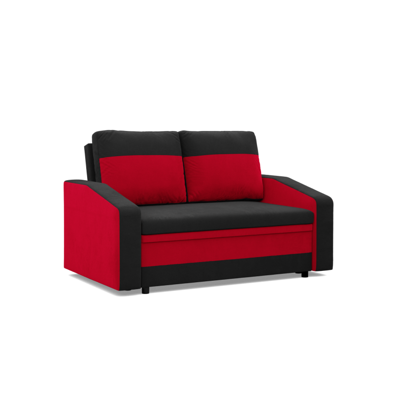Sofa ORION, Farbe - SCHWARZ + ROT