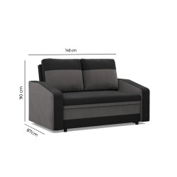 Sofa ORION, Farbe - SCHWARZ + WEISS