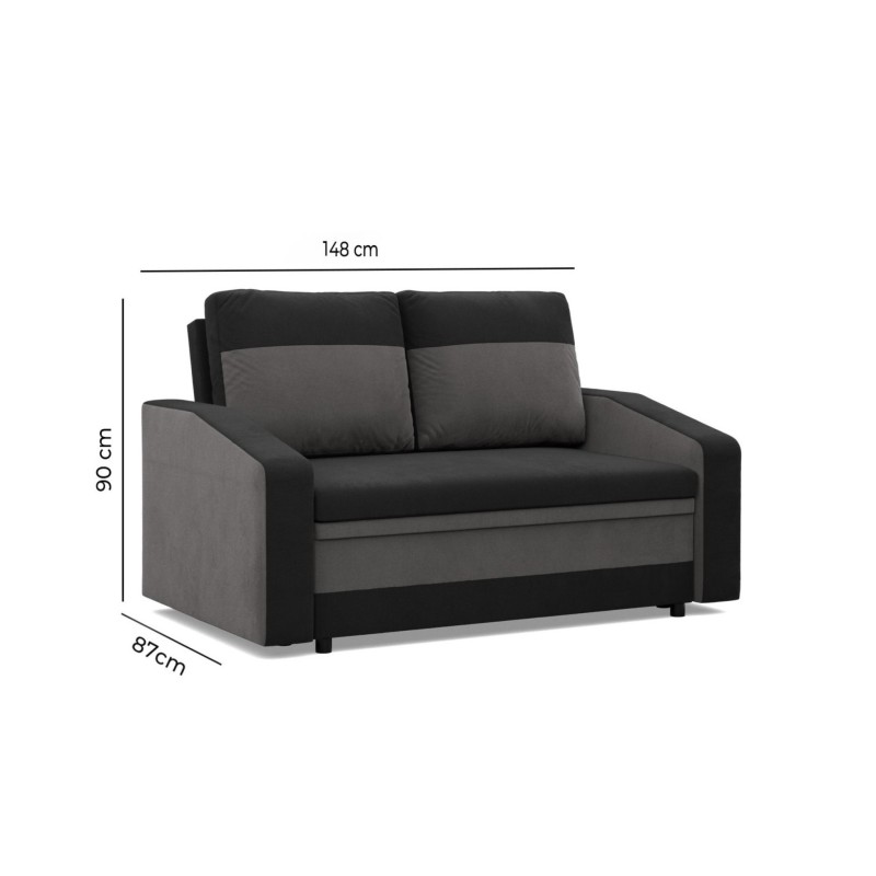 Sofa ORION, Farbe - GRAU + SCHWARZ