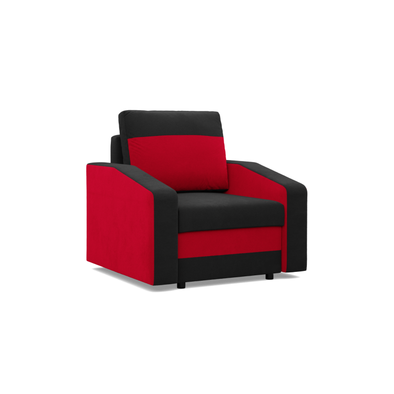 Sillón ORION, Relleno - Espuma, Color - NEGRO + ROJO