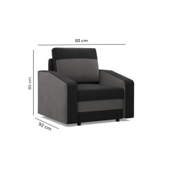 ORION Armchair, Filling - Foam, Color - BLACK + WHITE