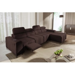 Verona XII Mix Corner Sofa with Sleeping Function in Velvet, Vena 13 - Elegance and Comfort in One Piece of Furniture