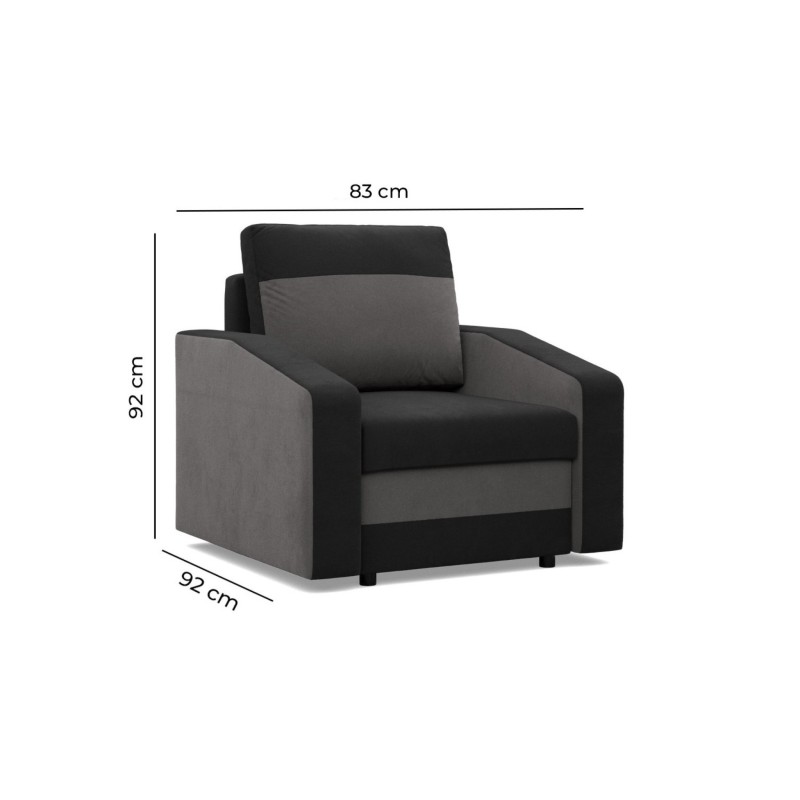 Sillón ORION, Relleno - Muelles, Color - NEGRO + FUCSIA