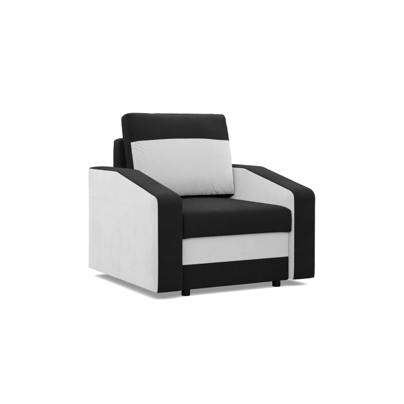 Sillón ORION, Relleno - De muelles, Color - NEGRO + BLANCO