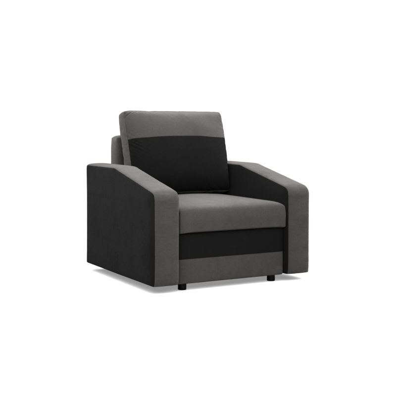 ORION Armchair, Filling - Spring, Color - GRAY + BLACK