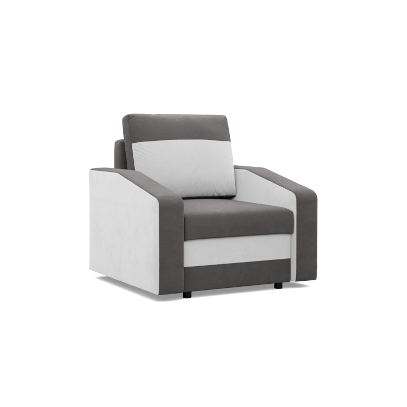 Sillón ORION, Relleno - De muelles, Color - GRIS + BLANCO