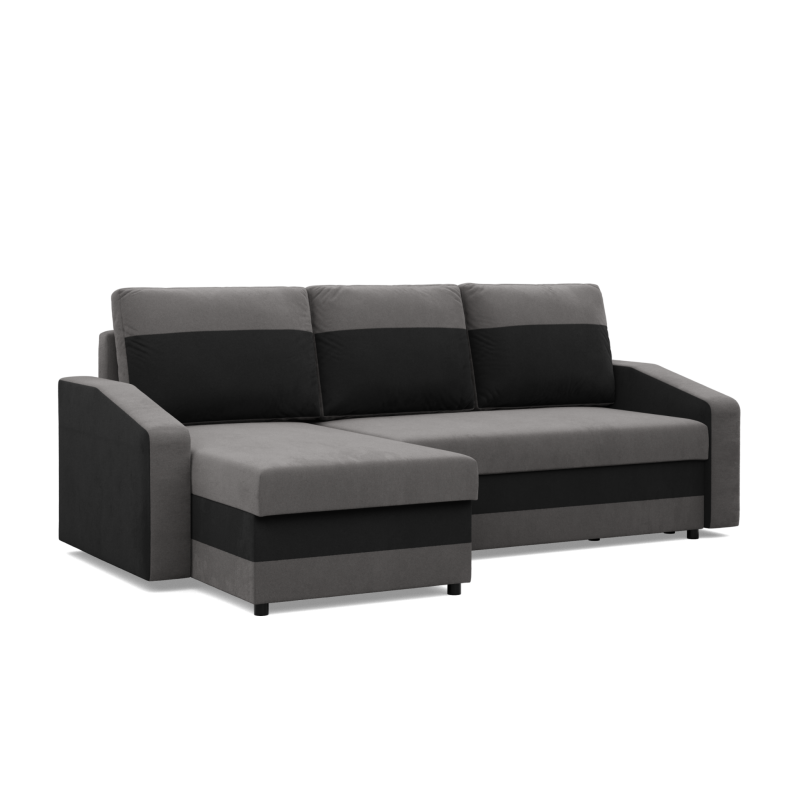 ORION Corner Sofa, Filling - Foam, Color - GRAY + BLACK