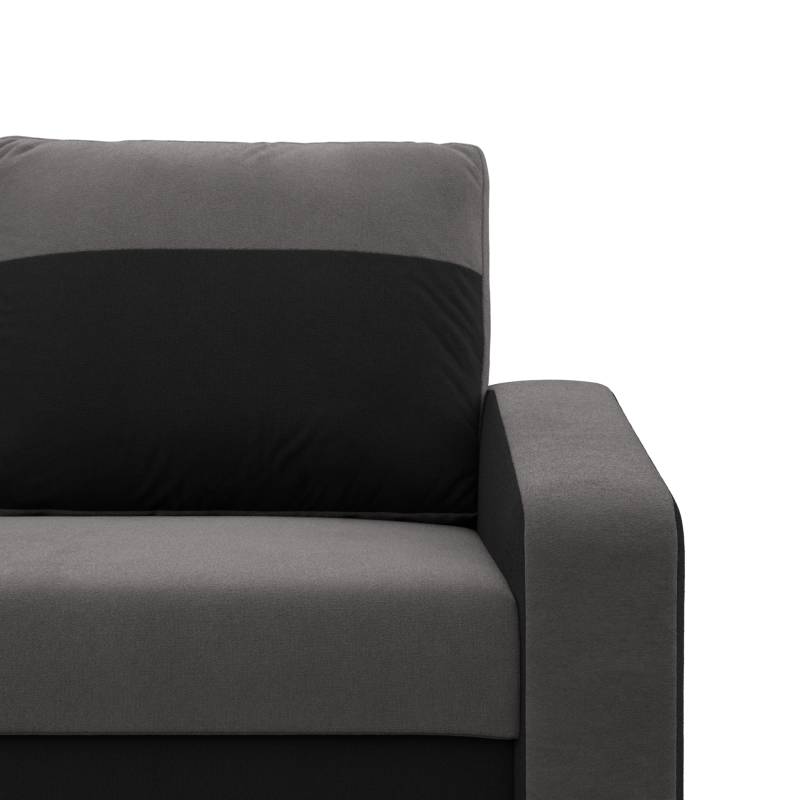 ORION Corner Sofa, Filling - Foam, Color - GRAY + BLACK