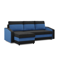 Ecksofa ORION, Füllung - Schaumstoff, Farbe - SCHWARZ + TINTENBLAU
