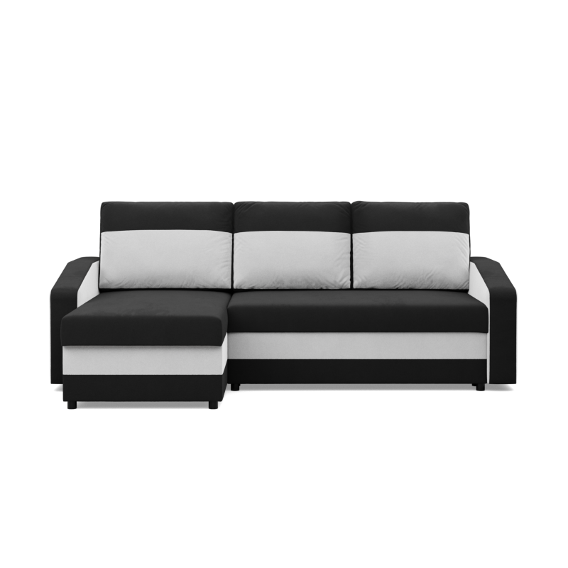 ORION Ecksofa, Füllung - Schaumstoff, Farbe - SCHWARZ + WEISS