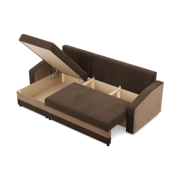 ORION Corner Sofa, Filling - Foam, Color - BROWN + CAPPUCCINO