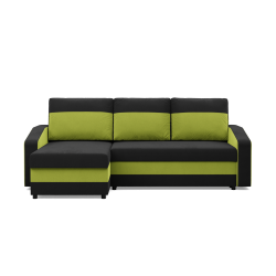ORION Corner Sofa, Filling - Foam, Color - BLACK + LIME