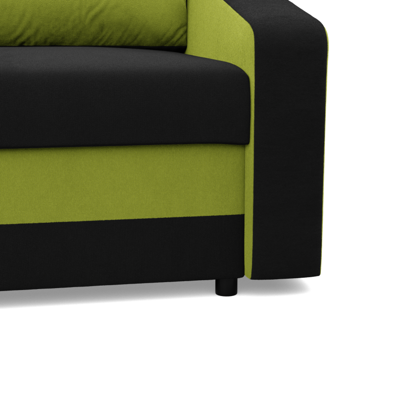 Ecksofa ORION, Füllung - Schaumstoff, Farbe - SCHWARZ + LIMETTE