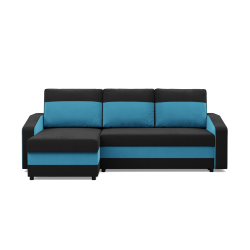 ORION Corner Sofa, Filling - Foam, Color - BLACK + TURQUOISE