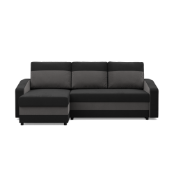 ORION Corner Sofa, Filling - Foam, Color - BLACK + GRAY