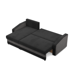 ORION Corner Sofa, Filling - Foam, Color - BLACK + GRAY