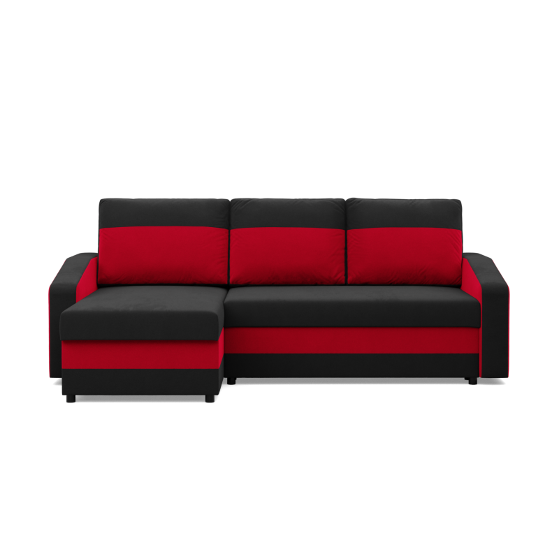 Ecksofa ORION, Polsterung - Schaumstoff, Farbe - SCHWARZ + ROT