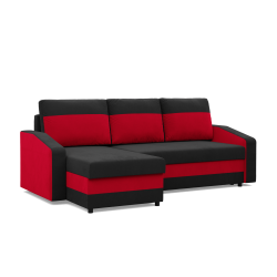 Ecksofa ORION, Polsterung - Schaumstoff, Farbe - SCHWARZ + ROT