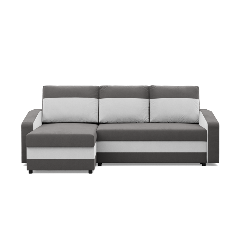 Ecksofa ORION, Füllung - Federkern, Farbe - GRAU + WEISS