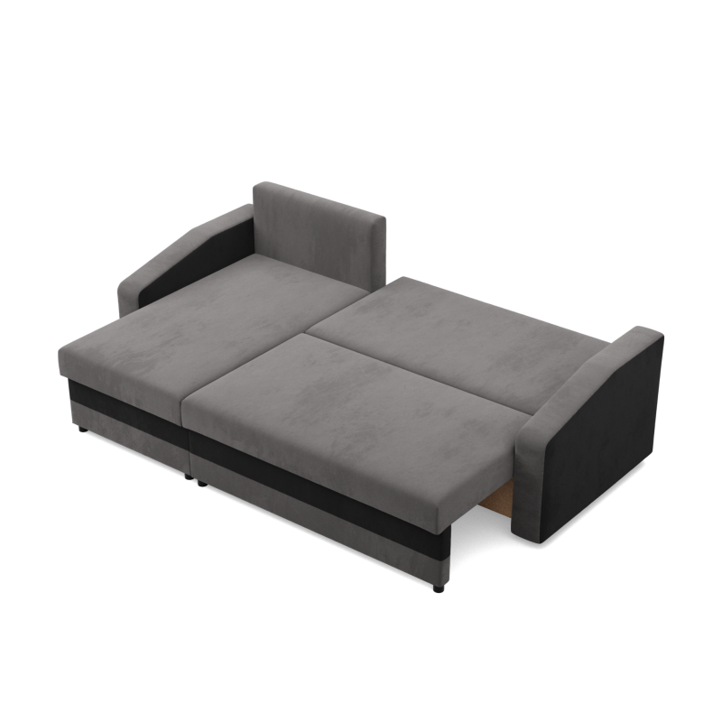 ORION Corner Sofa, Filling - Spring, Color - GRAY + BLACK