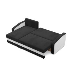 Ecksofa ORION, Füllung - Federkern, Farbe - SCHWARZ + WEISS