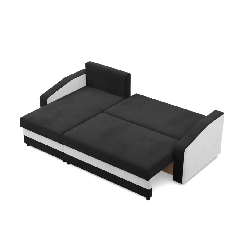 ORION Corner Sofa, Filling - Spring, Color - BLACK + WHITE