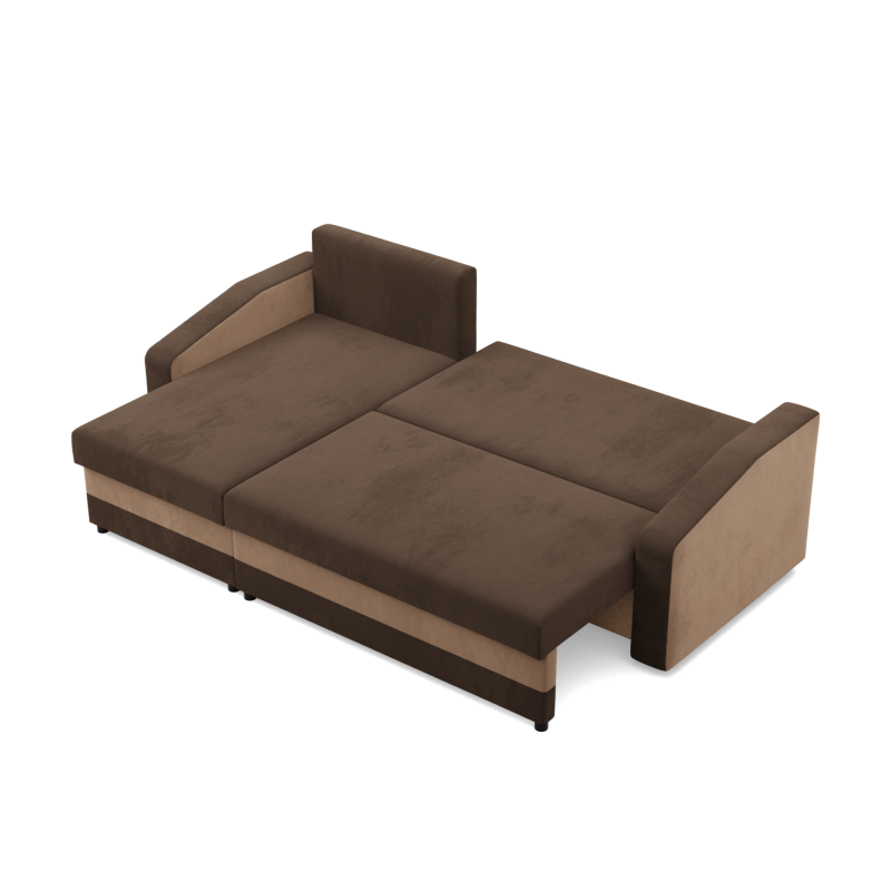 Ecksofa ORION, Füllung - Federkern, Farbe - BRAUN + CAPPUCCINO