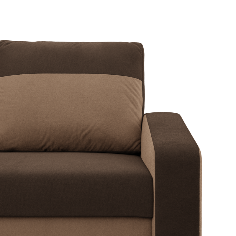 Ecksofa ORION, Füllung - Federkern, Farbe - BRAUN + CAPPUCCINO