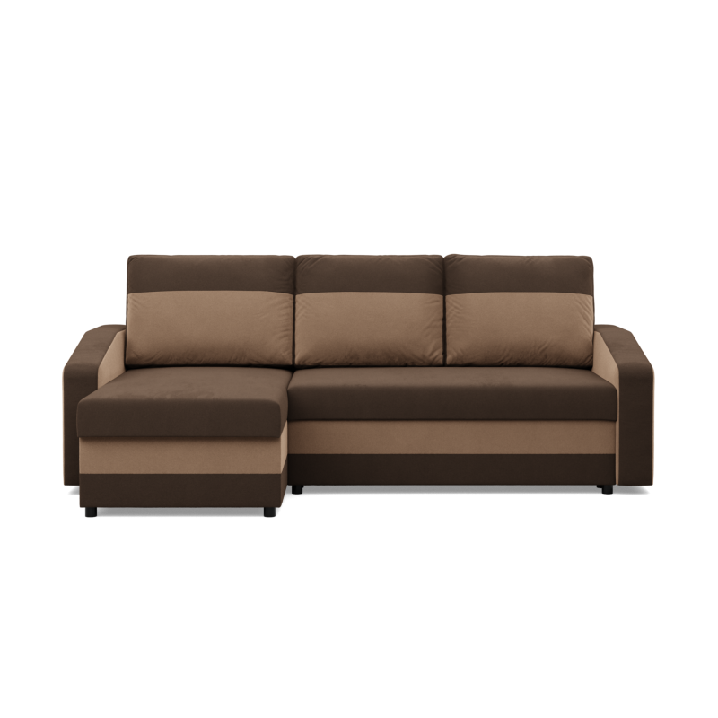 Corner Sofa ORION, Filling - Spring, Color - BROWN + CAPPUCCINO