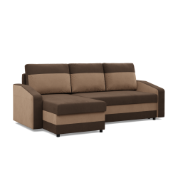 Corner Sofa ORION, Filling - Spring, Color - BROWN + CAPPUCCINO