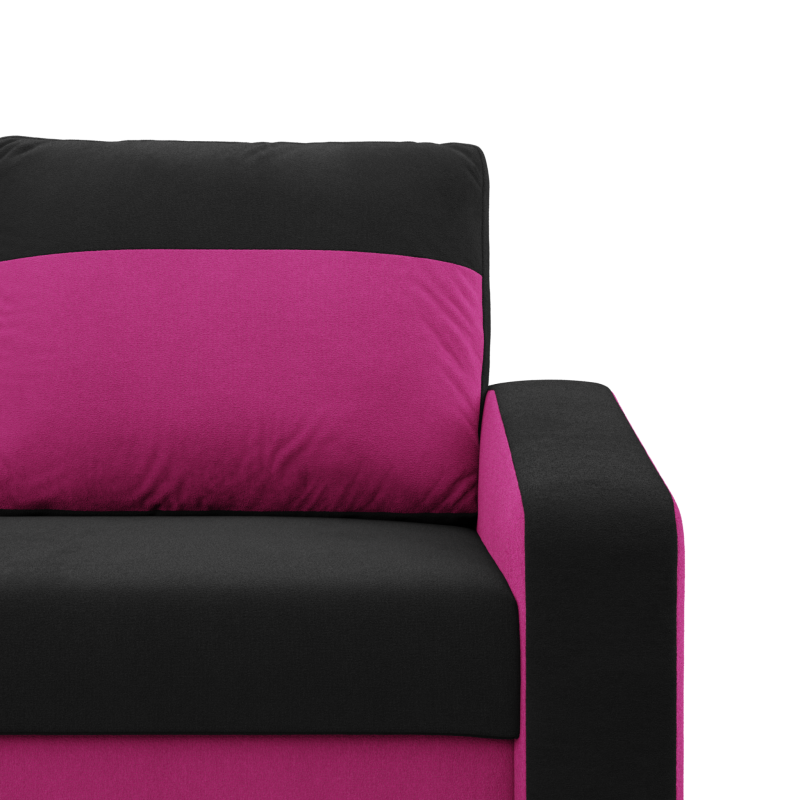 ORION Corner Sofa, Filling - Spring, Color - BLACK + FUCHSIA