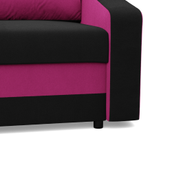 Ecksofa ORION, Polsterung - Federkern, Farbe - SCHWARZ + FUCHSIE