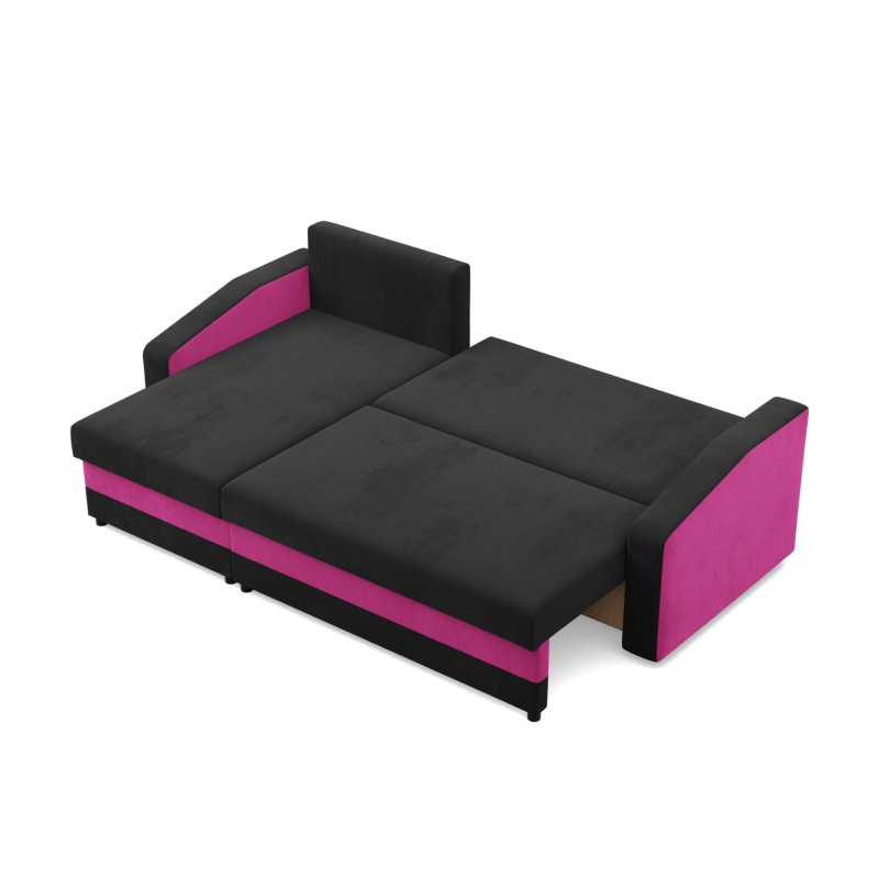 ORION Corner Sofa, Filling - Spring, Color - BLACK + FUCHSIA
