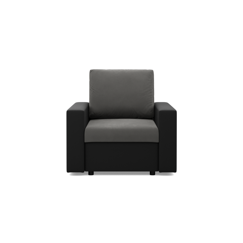 Fotel LUNA , Kolor - POPIEL + CZARNY