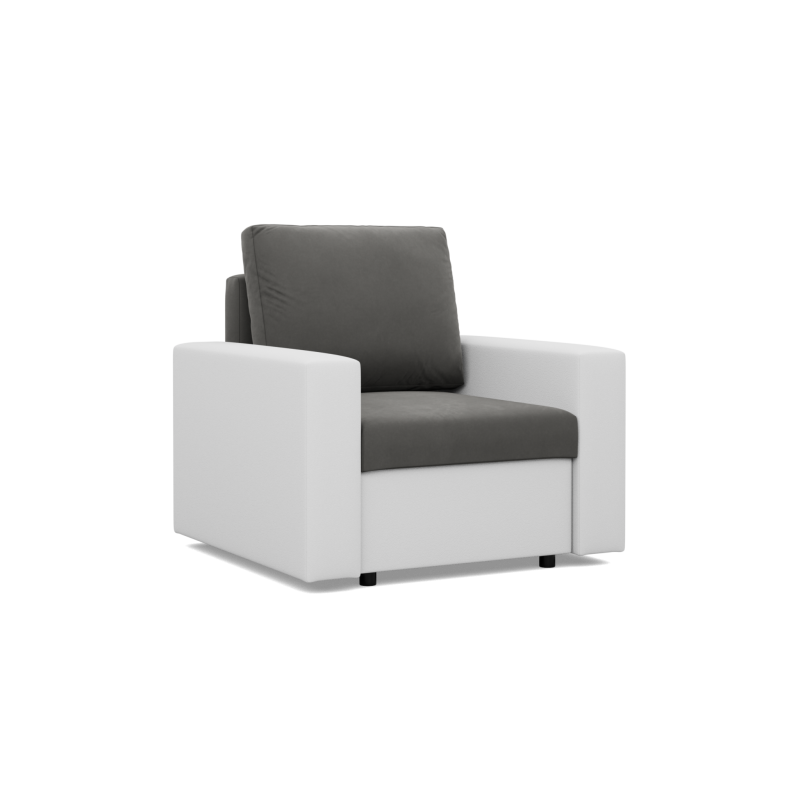 Sillón LUNA, Color - GRIS + BLANCO