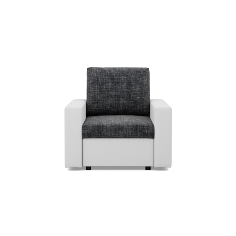 Sillón LUNA, Color - GRIS OSCURO + BLANCO