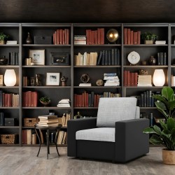 Sillón LUNA, Color - GRIS + NEGRO