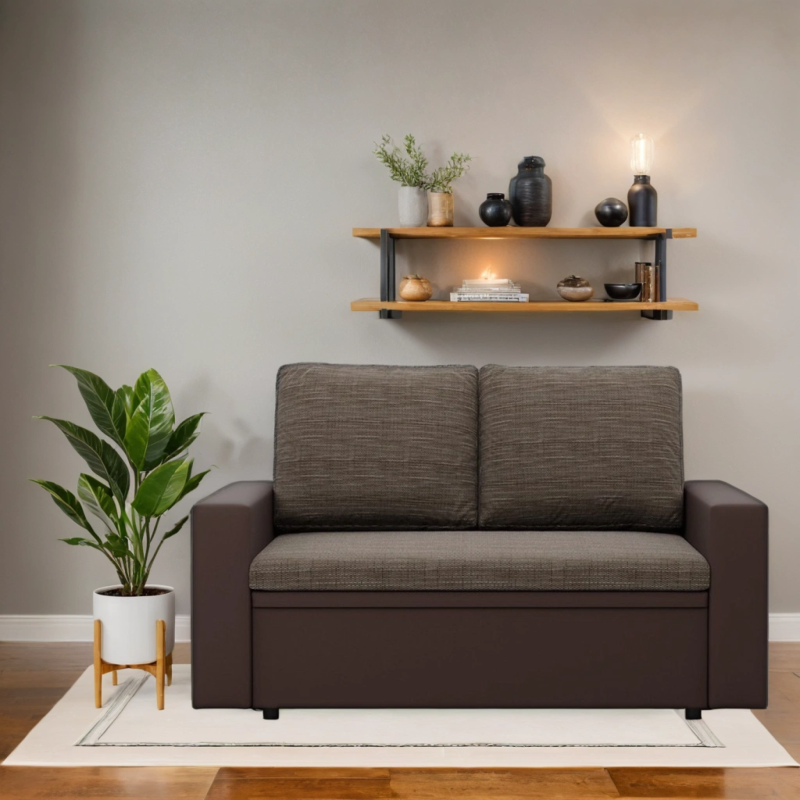Sofa LUNA, Farbe - BRAUN + CAPPUCCINO