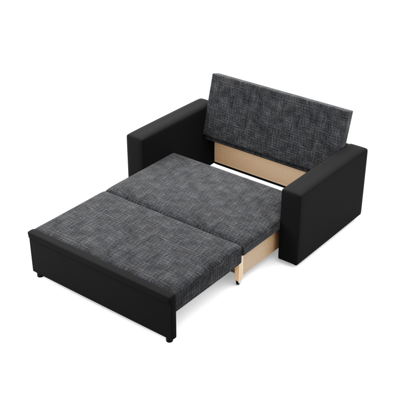 Sofa LUNA , Kolor - CIEMNY SZARY + CZARNY