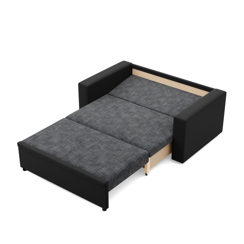 Sofa LUNA , Kolor - CIEMNY SZARY + CZARNY