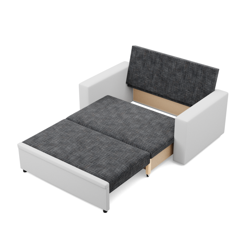 Sofa LUNA , Kolor - CIEMNY SZARY + BIAŁY